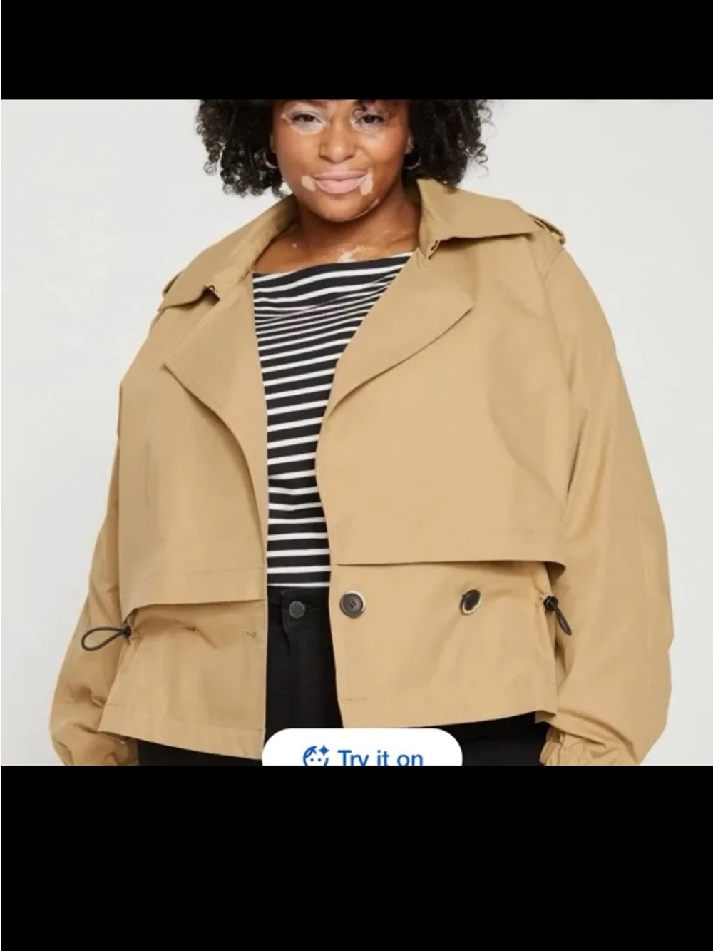 UNIVERSAL STANDARD 
Leonard Water Repellent Crop Trench Jacket
Size Large or 1X - Picture 3 of 12